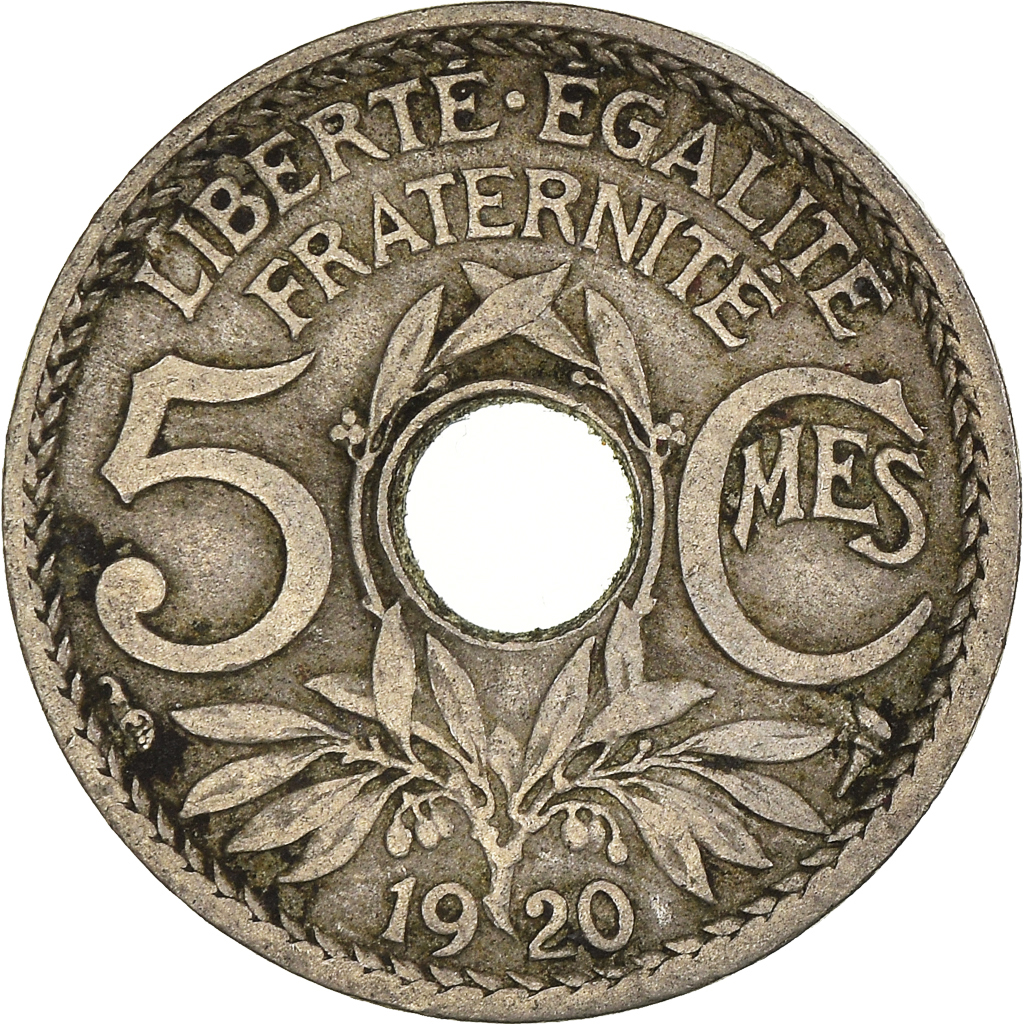 Moneda, Francia, 5 Centimes, 1920