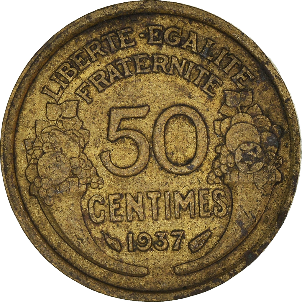 Moneda, Francia, 50 Centimes, 1937
