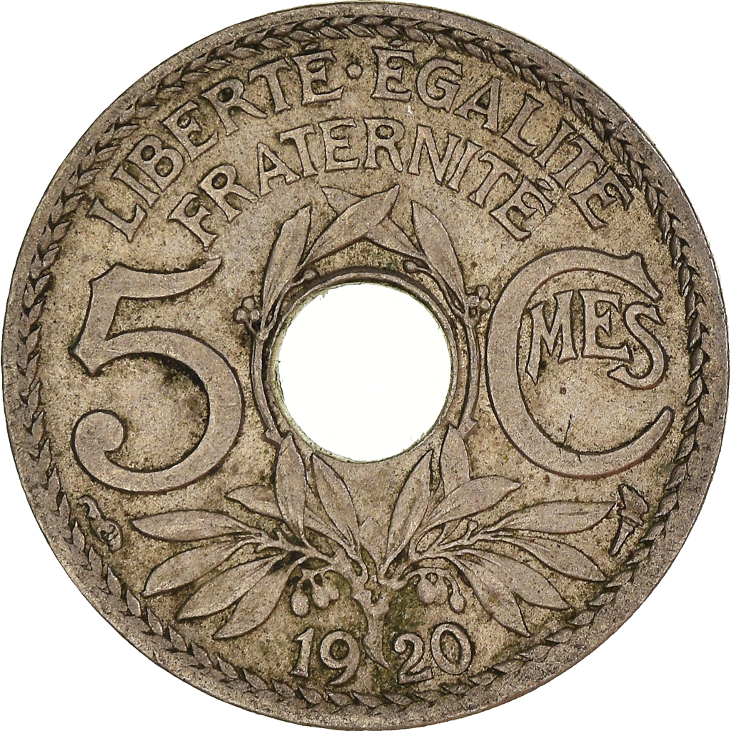 Moneda, Francia, 5 Centimes, 1920
