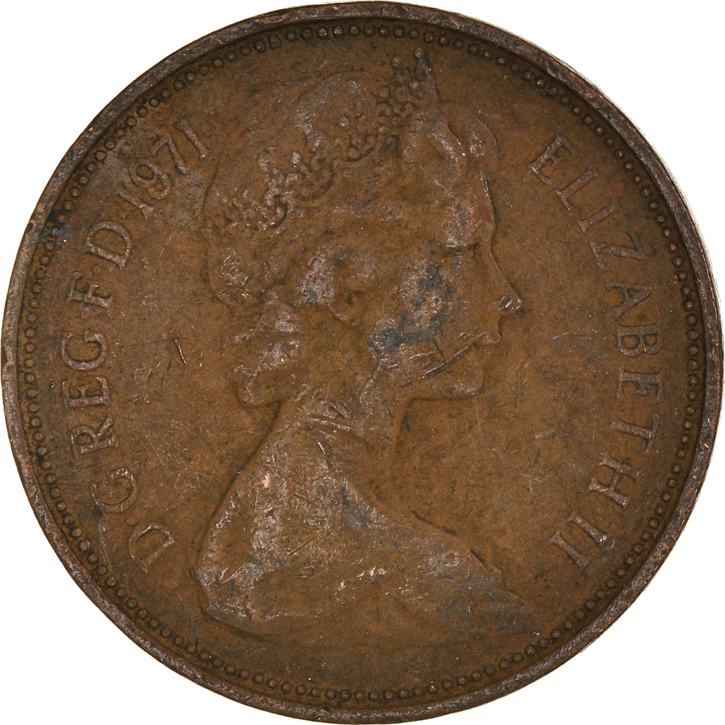 Moneda, Gran Bretaña, 2 New Pence, 1971