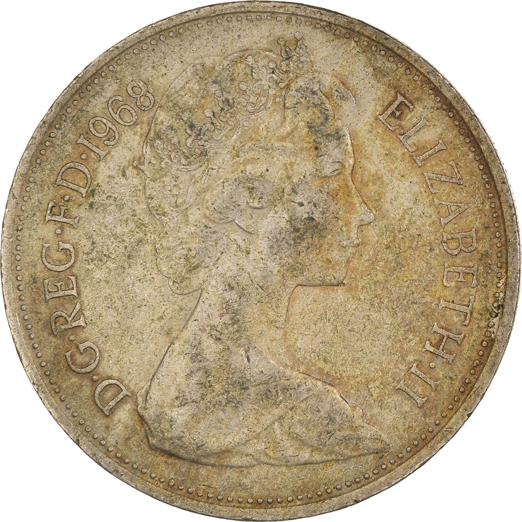 Moneda, Gran Bretaña, 10 New Pence, 1968