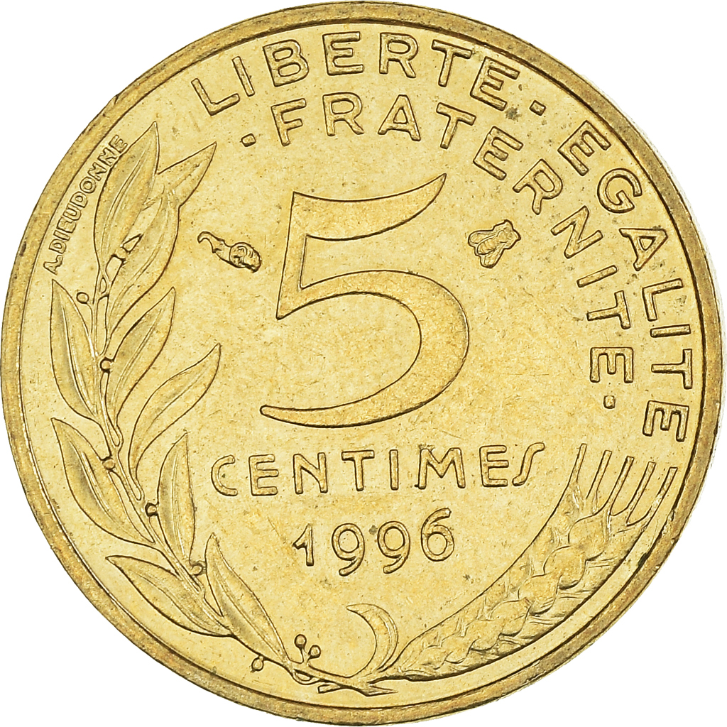 Moneda, Francia, 5 Centimes, 1996