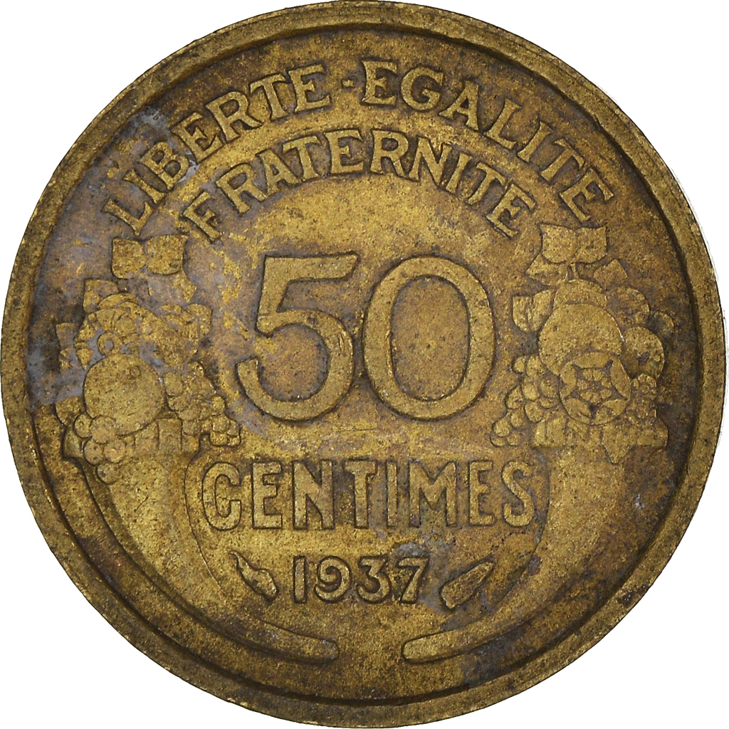 Moneda, Francia, 50 Centimes, 1937