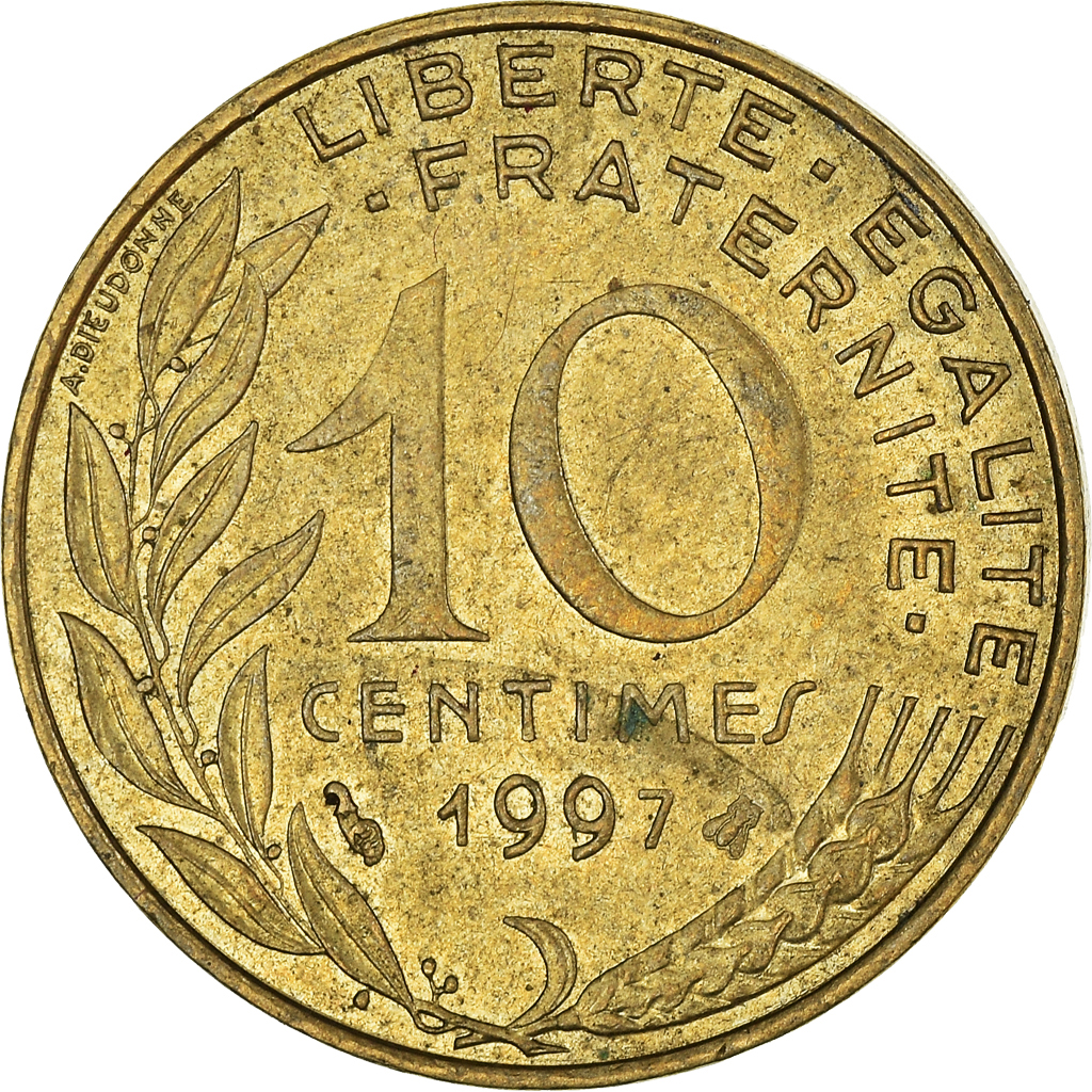Moneda, Francia, 10 Centimes, 1997