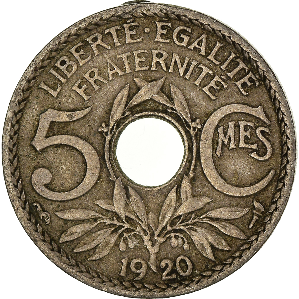 Moneda, Francia, 5 Centimes, 1920