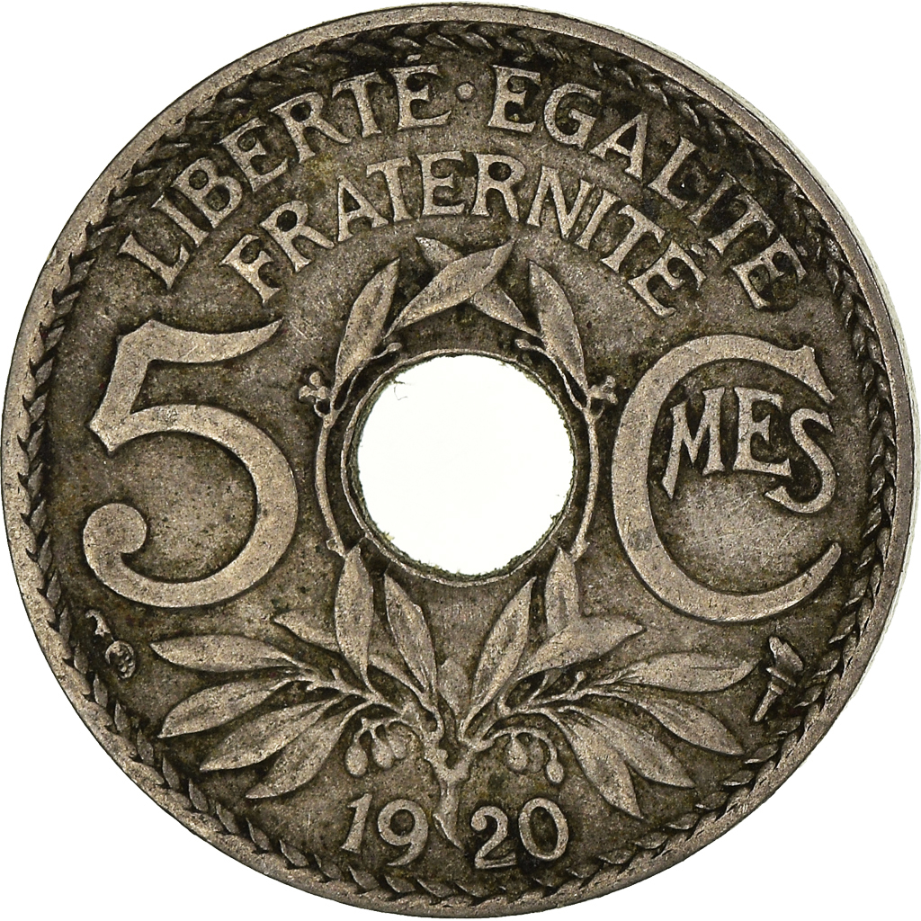 Moneda, Francia, 5 Centimes, 1920