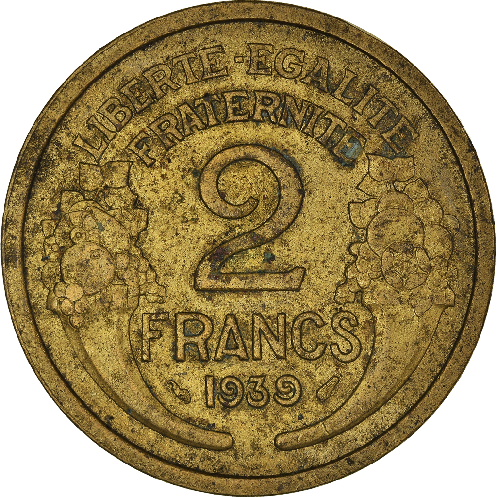 Moneda, Francia, 2 Francs, 1939