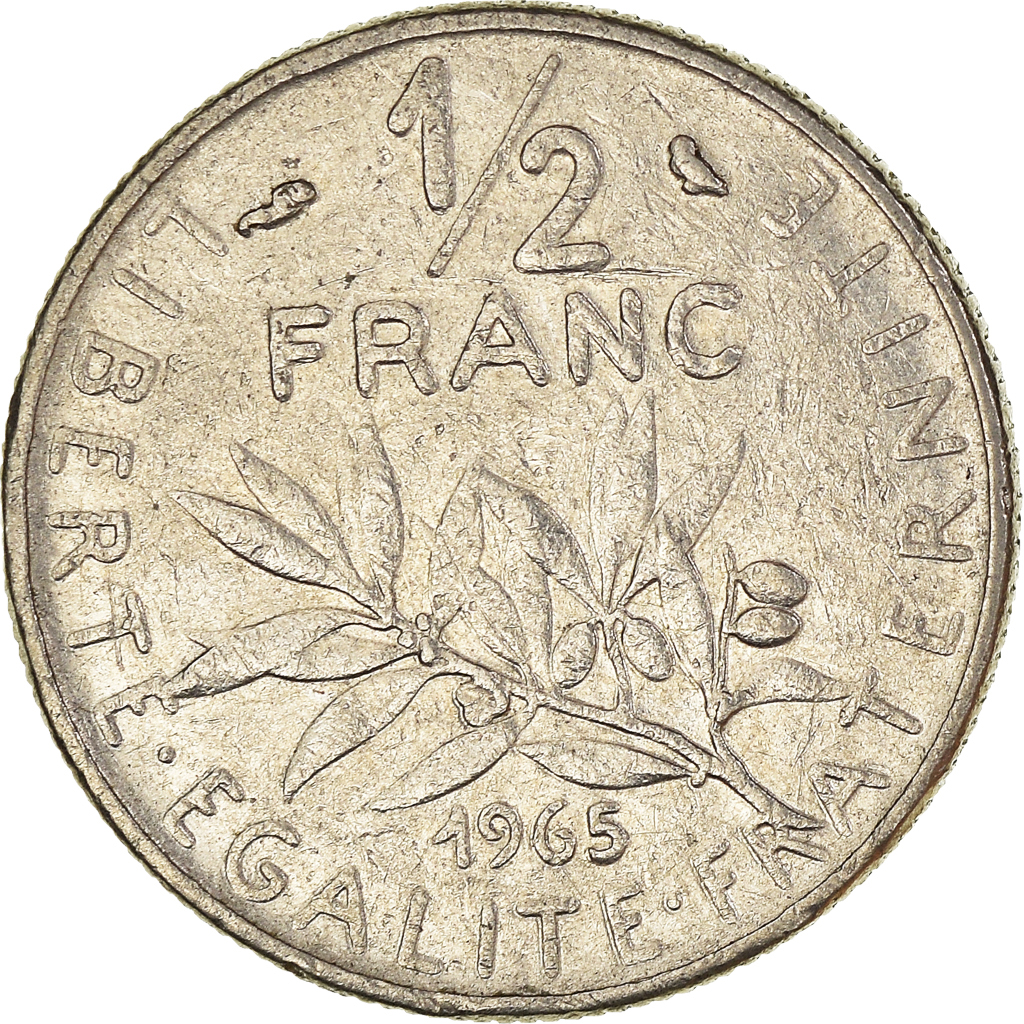Moneda, Francia, 1/2 Franc, 1965