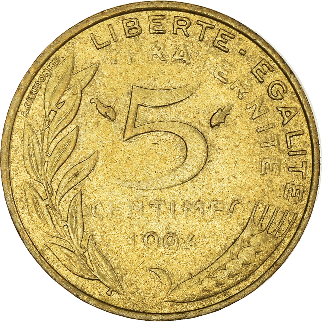 Moneda, Francia, 5 Centimes, 1994
