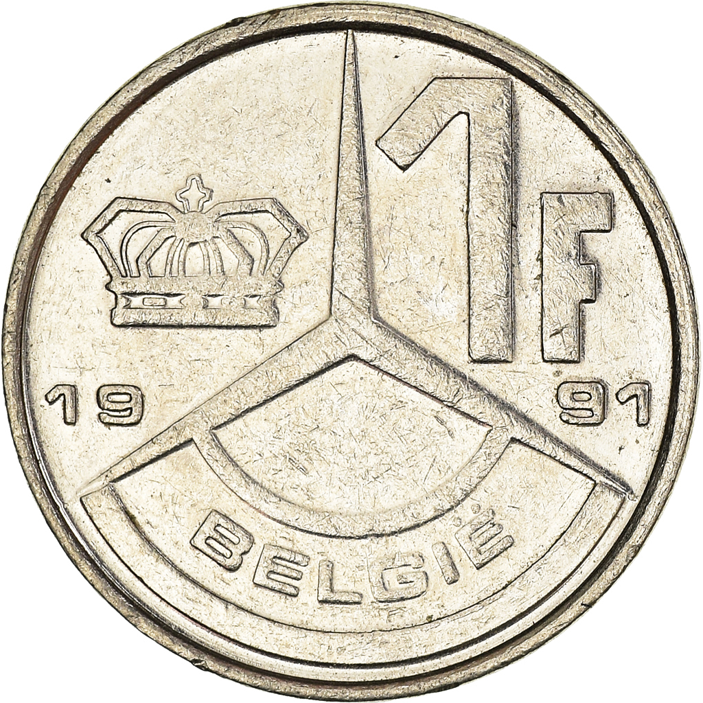 Moneda, Bélgica, Franc, 1991