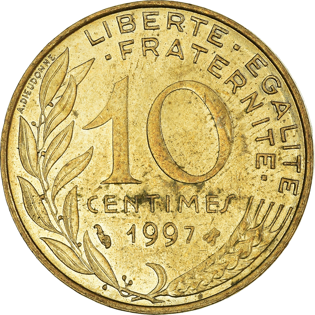 Moneda, Francia, 10 Centimes, 1997