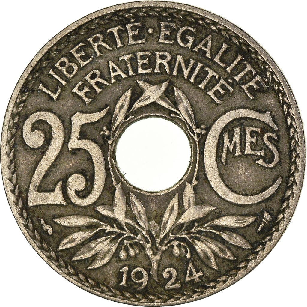 Moneda, Francia, 25 Centimes, 1924