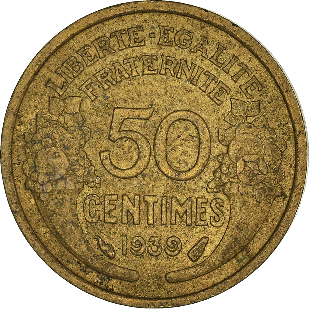 Moneda, Francia, 50 Centimes, 1939