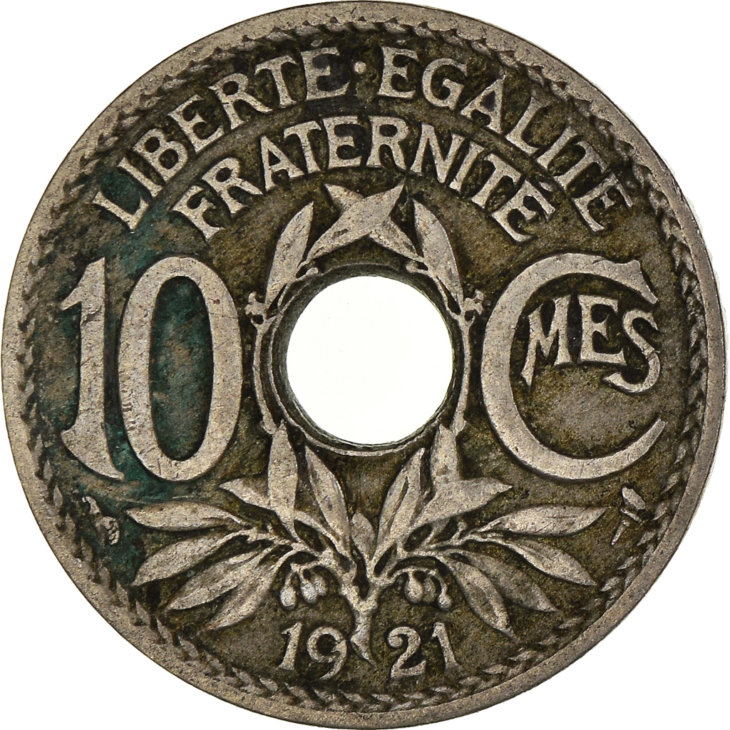 Moneda, Francia, 10 Centimes, 1921