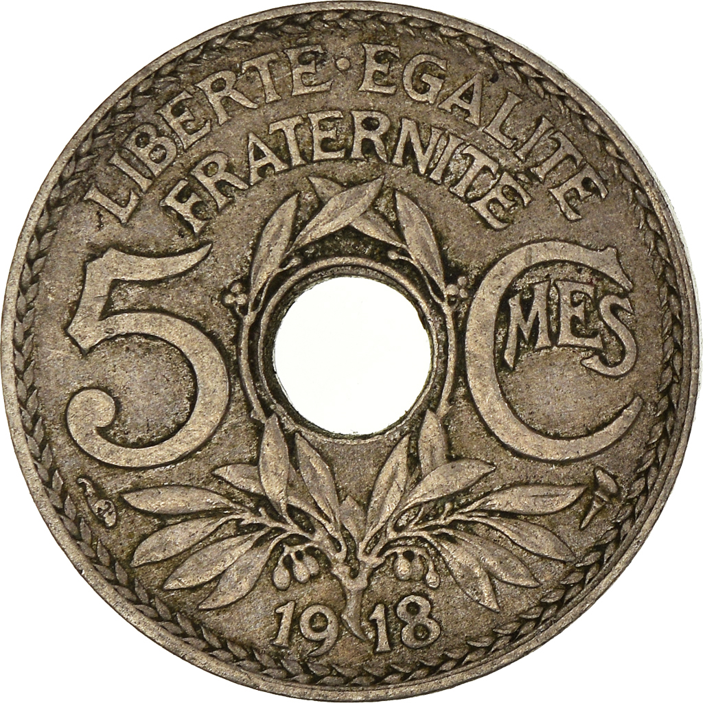Moneda, Francia, 5 Centimes, 1918