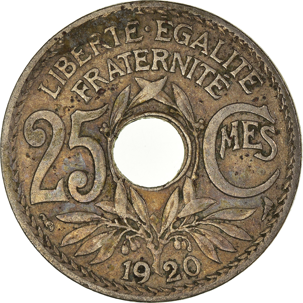 Moneda, Francia, 25 Centimes, 1920