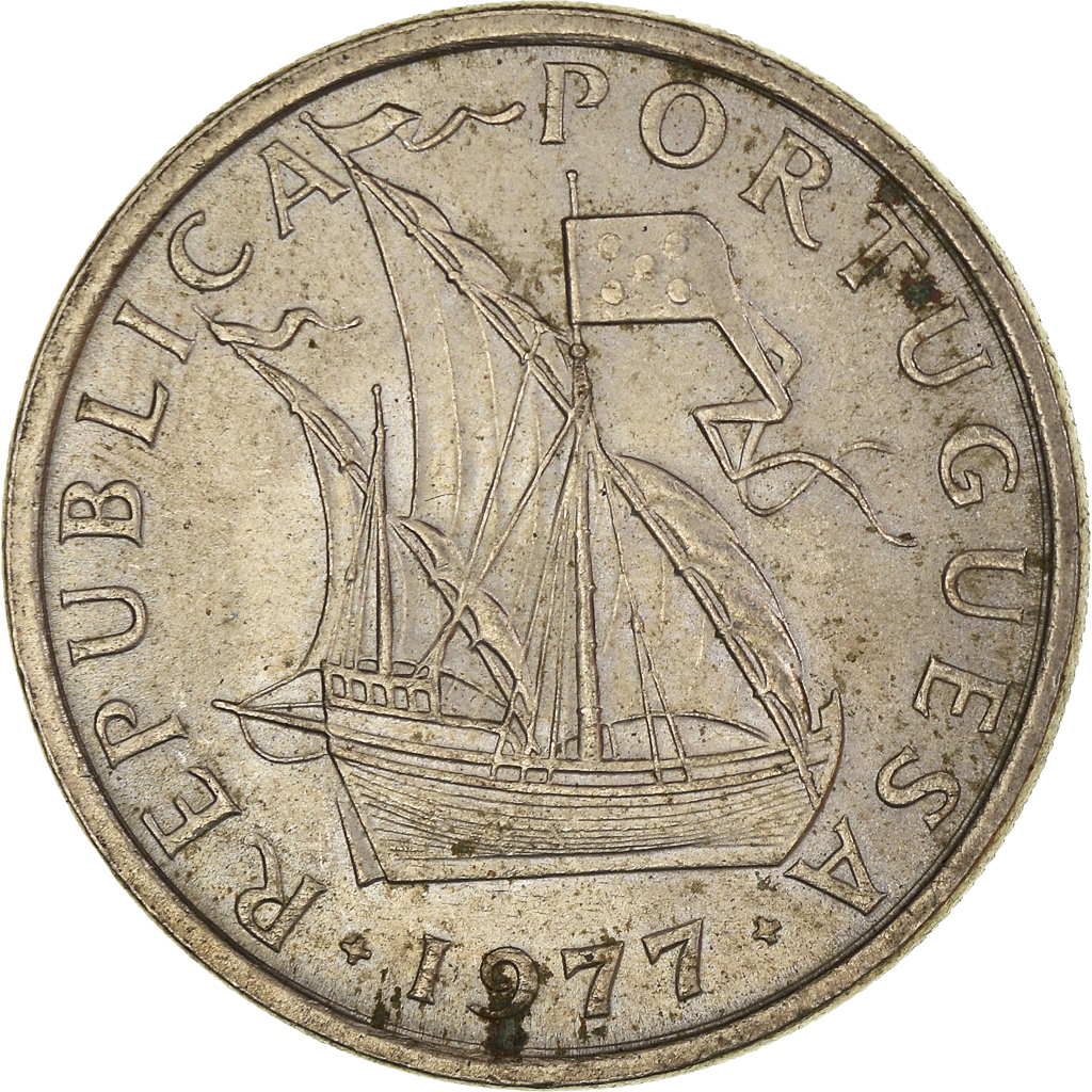 Moneda, Portugal, 5 Escudos, 1977