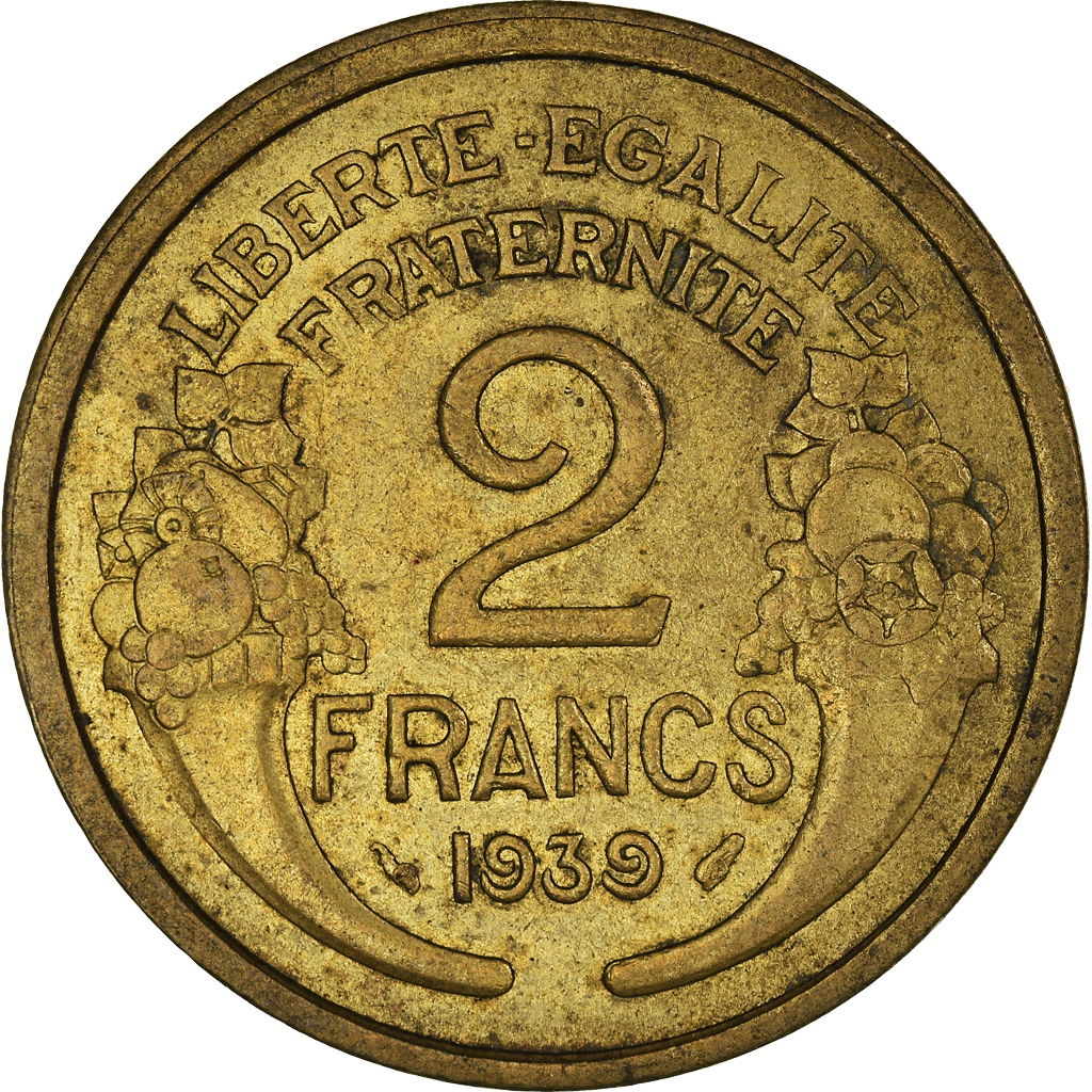 Moneda, Francia, 2 Francs, 1939