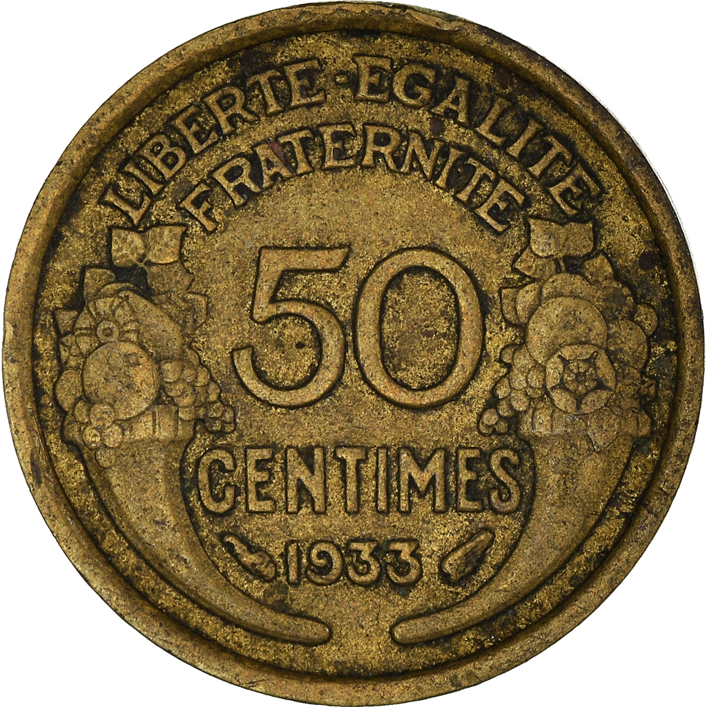 Moneda, Francia, 50 Centimes, 1933