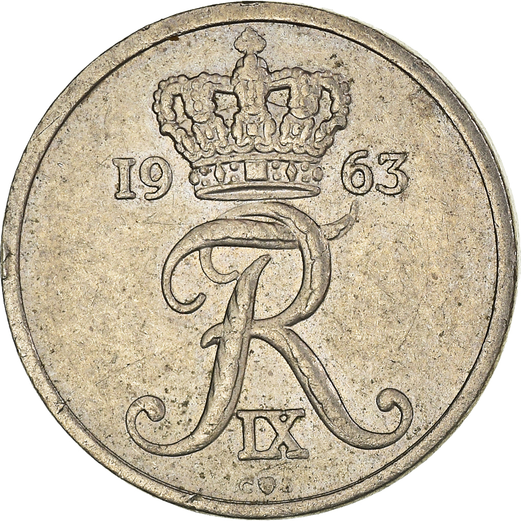 Moneda, Dinamarca, 10 Öre, 1963