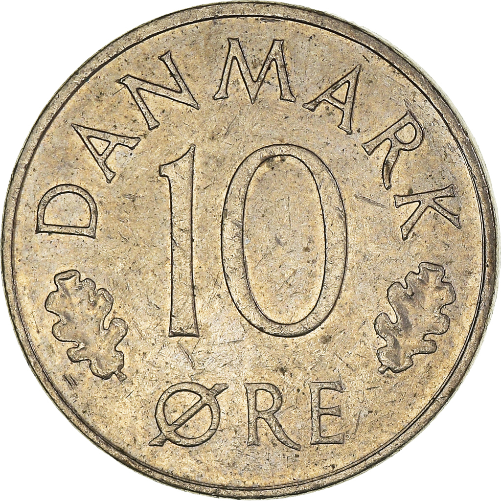 Moneda, Dinamarca, 10 Öre, 1977