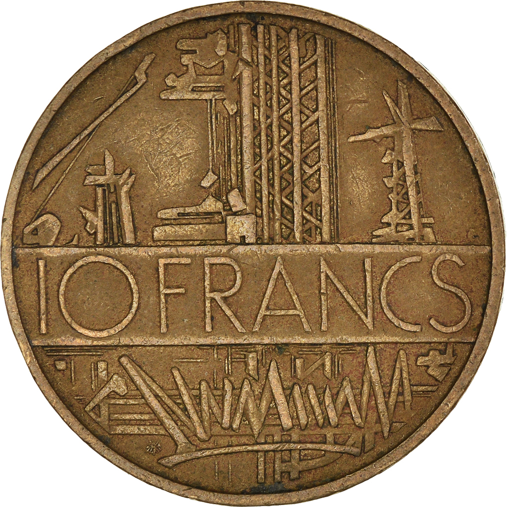 Moneda, Francia, 10 Francs, 1976