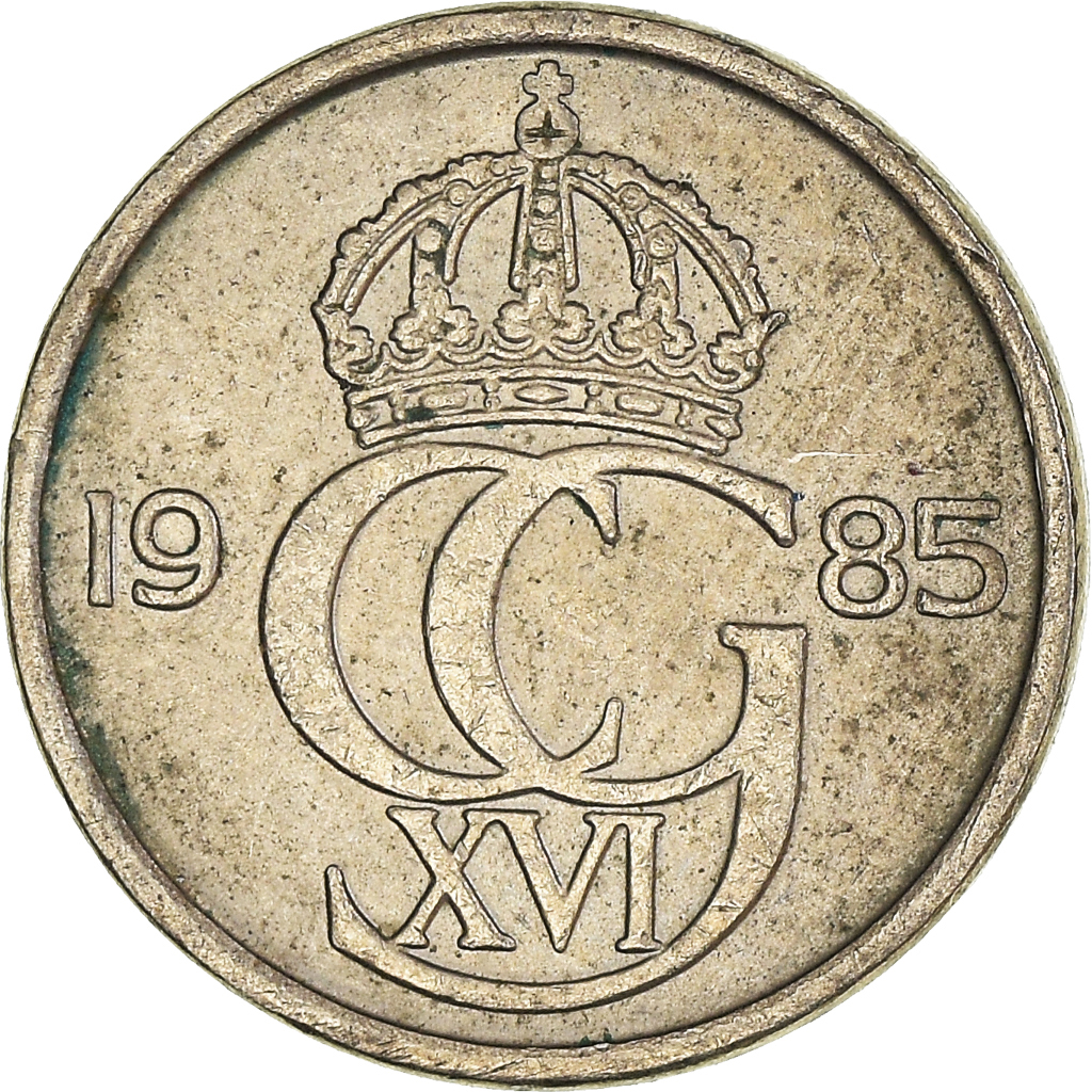 Moneda, Suecia, 10 Öre, 1985