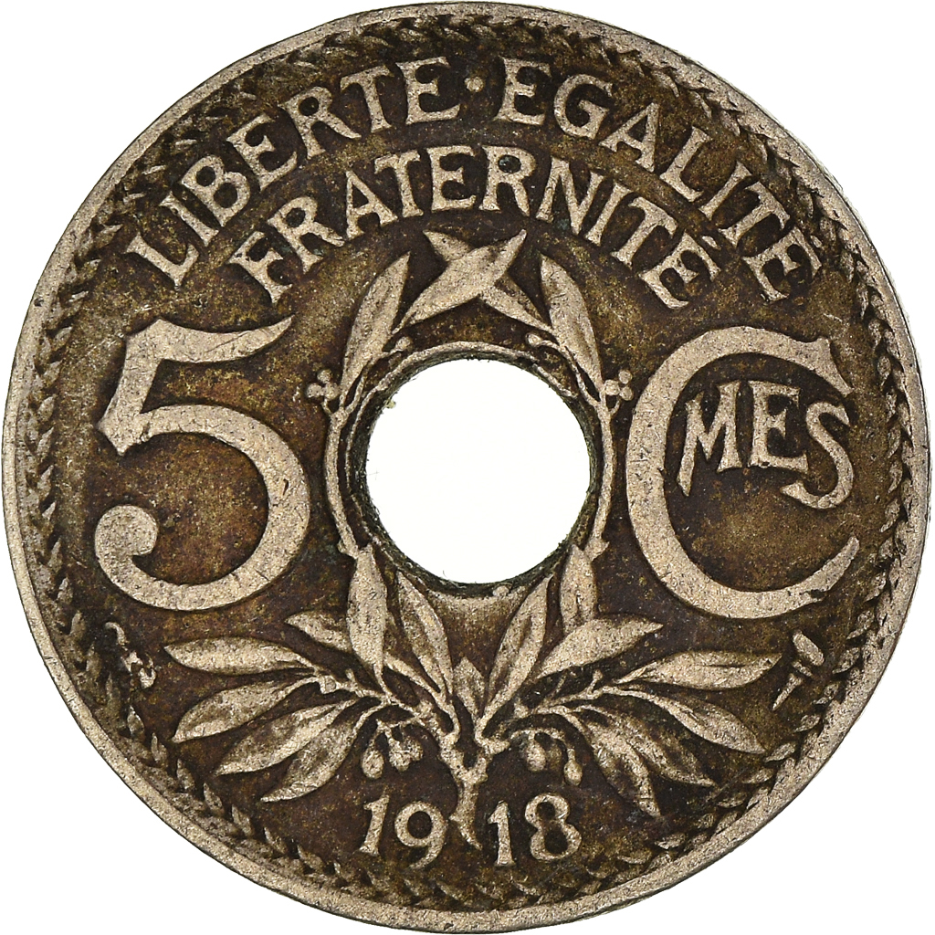 Moneda, Francia, 5 Centimes, 1918