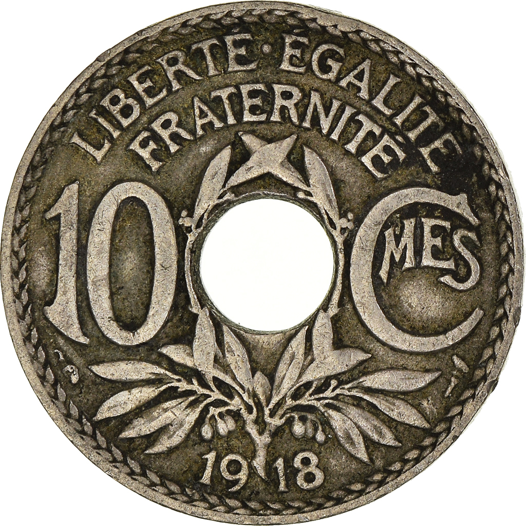 Moneda, Francia, 10 Centimes, 1918