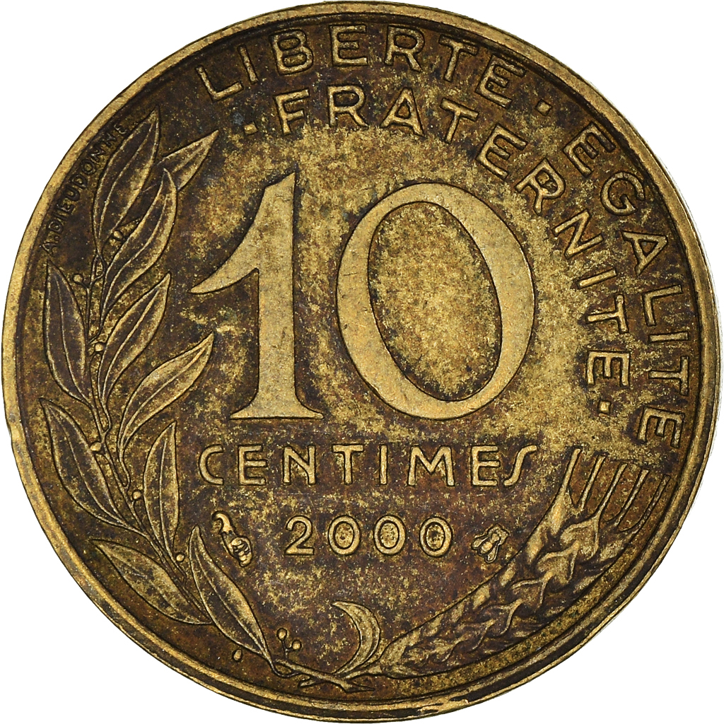 Moneda, Francia, 10 Centimes, 2000