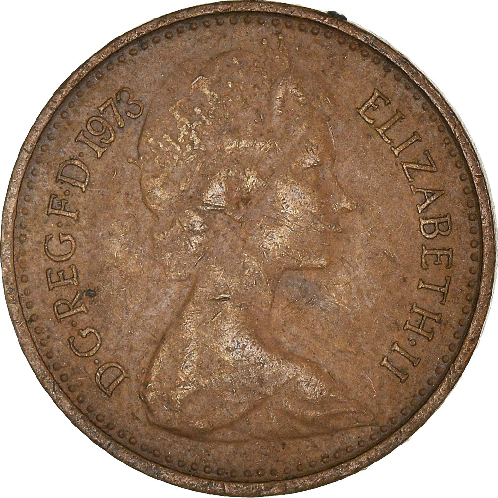 Moneda, Gran Bretaña, 1/2 New Penny, 1973