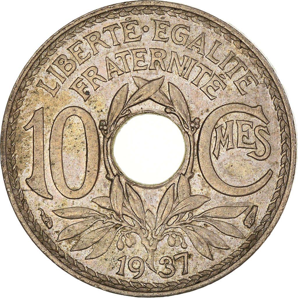 Moneda, Francia, 10 Centimes, 1937