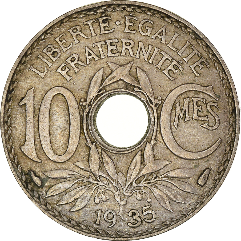 Moneda, Francia, 10 Centimes, 1935