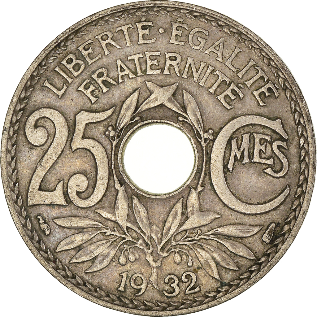 Moneda, Francia, 25 Centimes, 1932