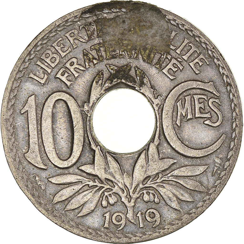 Moneda, Francia, 10 Centimes, 1919