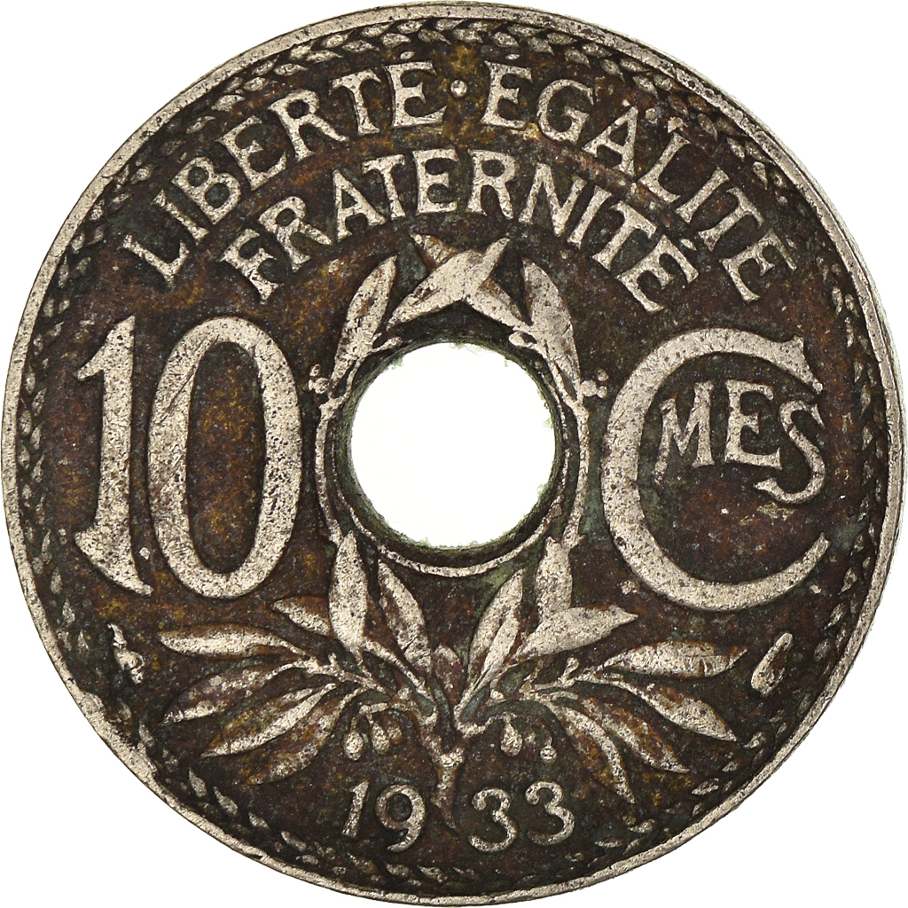 Moneda, Francia, 10 Centimes, 1933