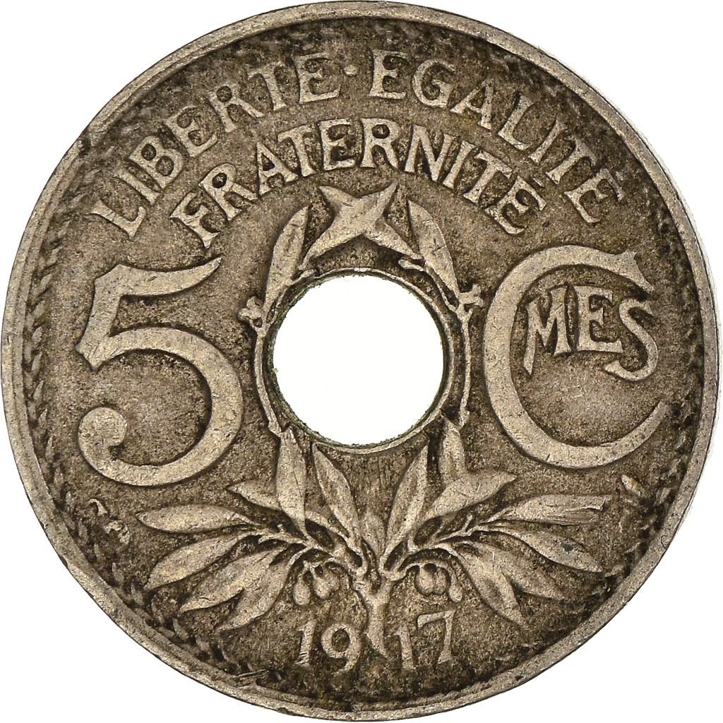 Moneda, Francia, 5 Centimes, 1917