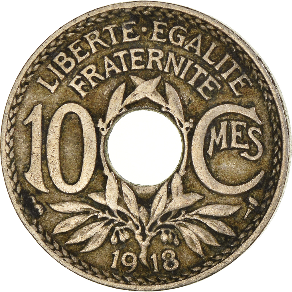 Moneda, Francia, 10 Centimes, 1918