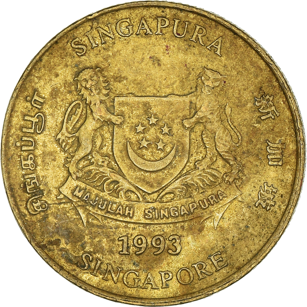 Moneda, Singapur, 5 Cents, 1993