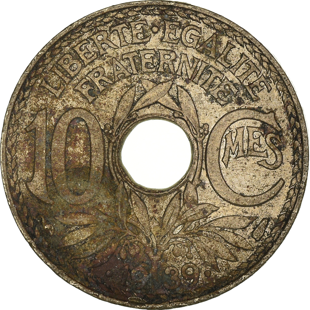 Moneda, Francia, 10 Centimes, 1939