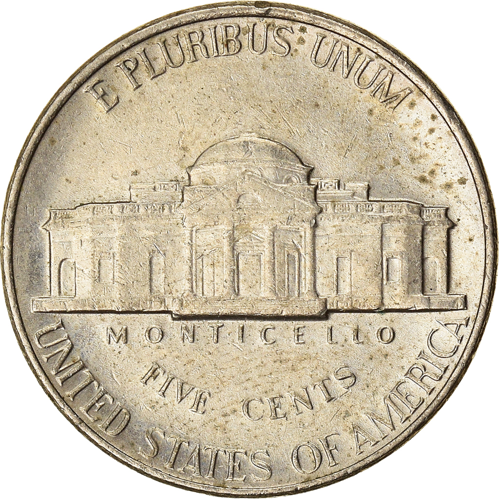 Moneda, Estados Unidos, 5 Cents, 1990