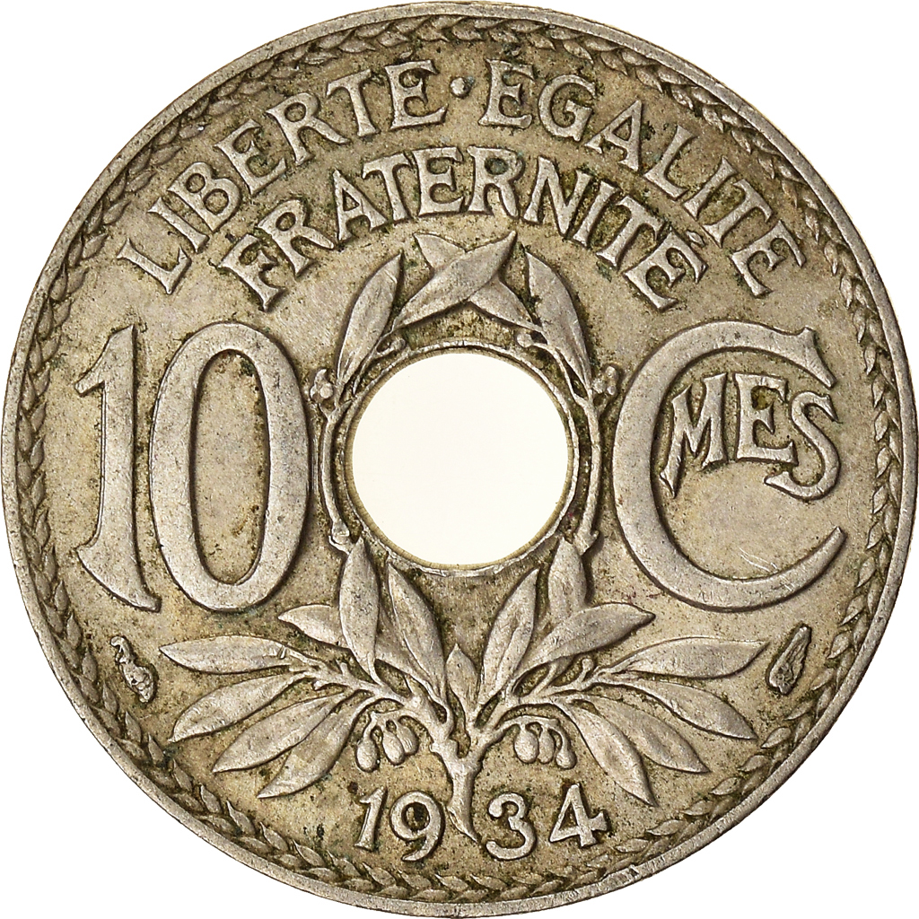 Moneda, Francia, 10 Centimes, 1934