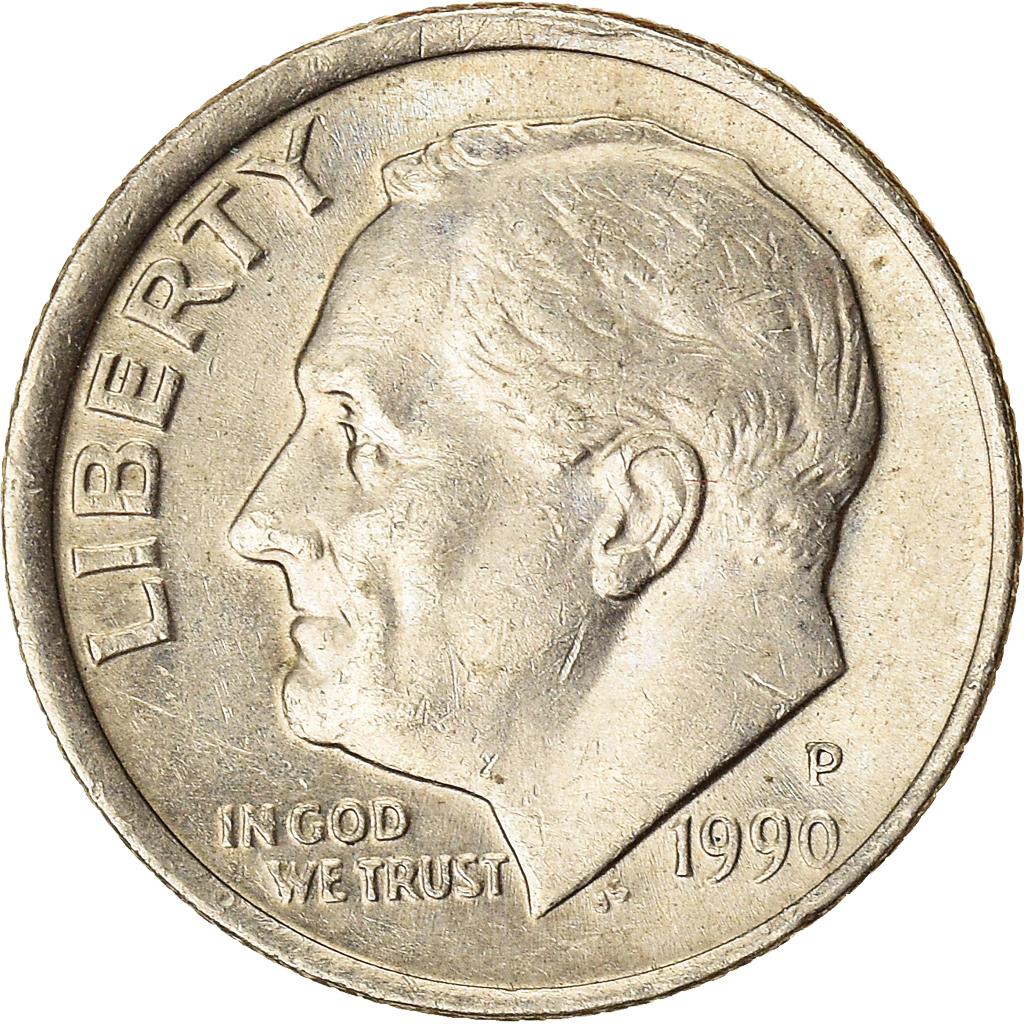 Moneda, Estados Unidos, Dime, 1990