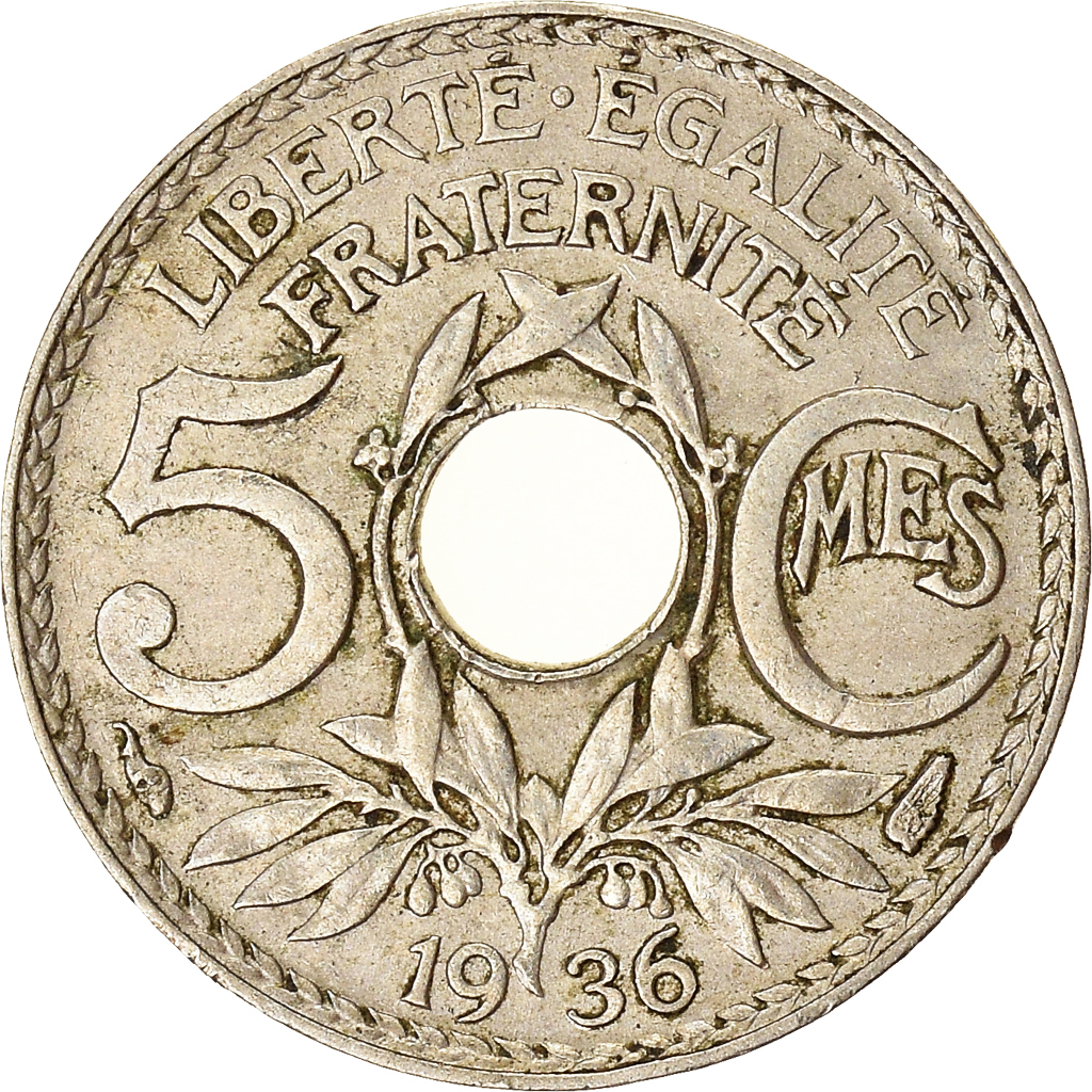 Moneda, Francia, 5 Centimes, 1936