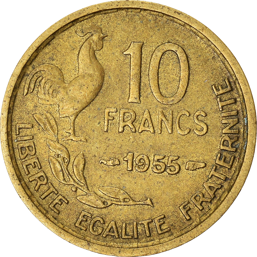 Moneda, Francia, 10 Francs, 1955