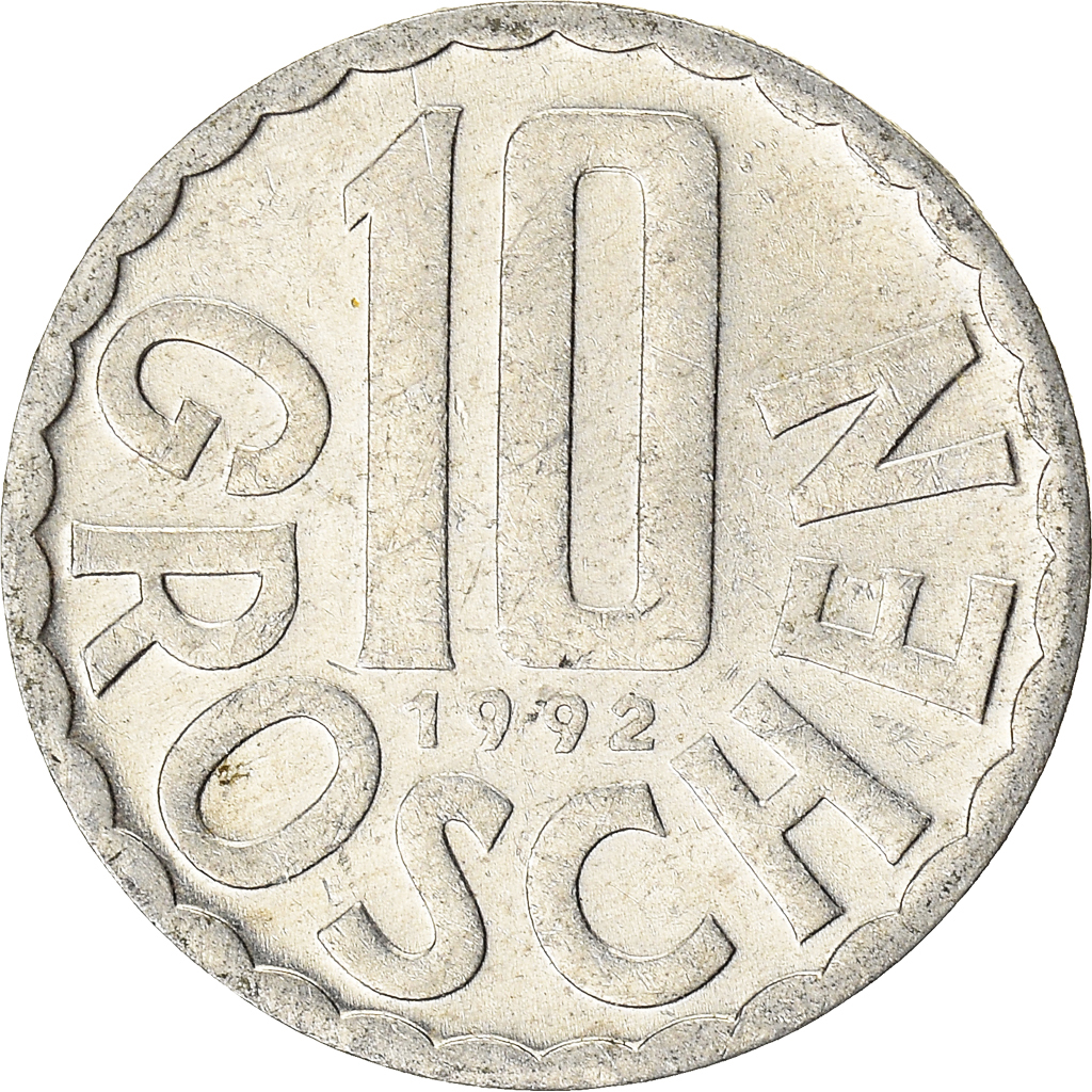 Moneda, Austria, 10 Groschen, 1992