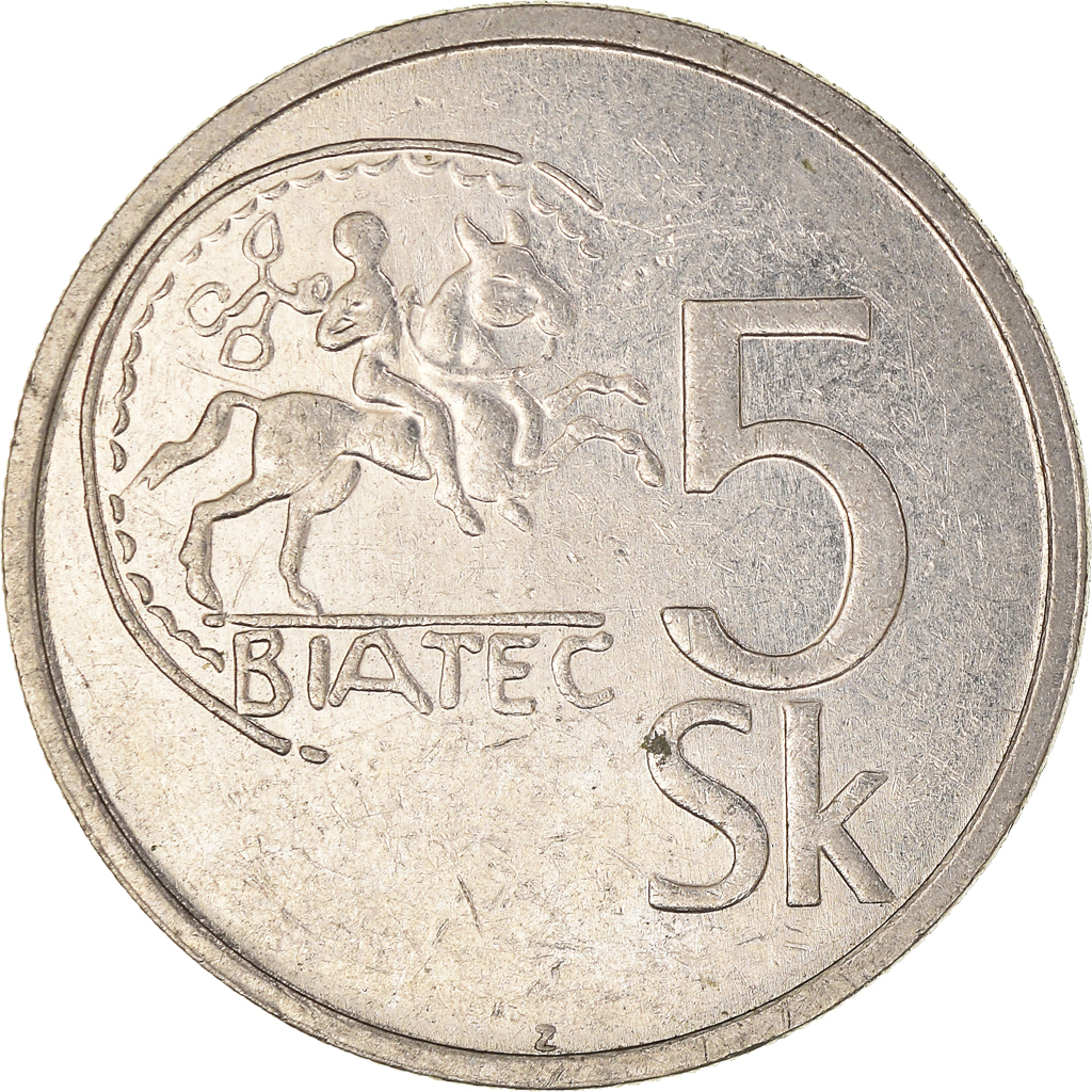Moneda, Eslovaquia, 5 Koruna, 1993