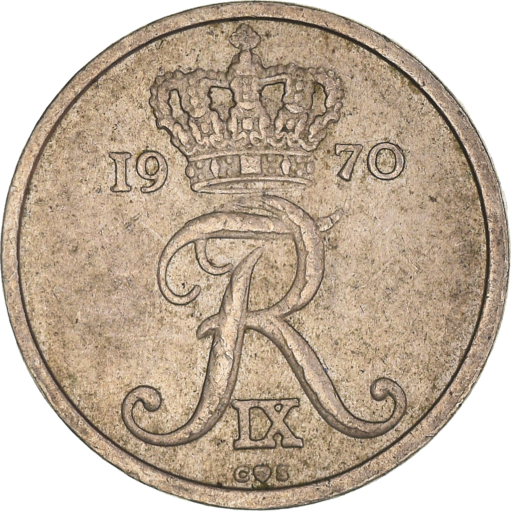 Moneda, Dinamarca, 10 Öre, 1970