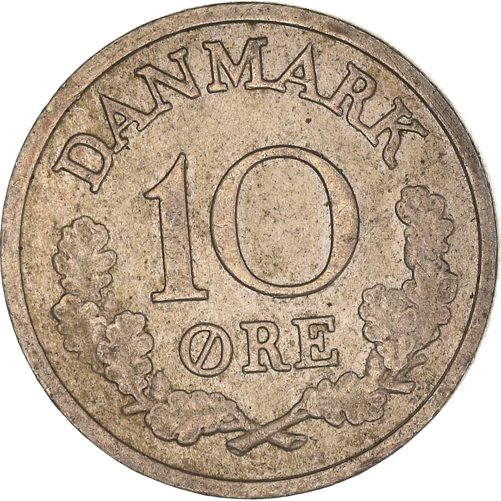 Moneda, Dinamarca, 10 Öre, 1970