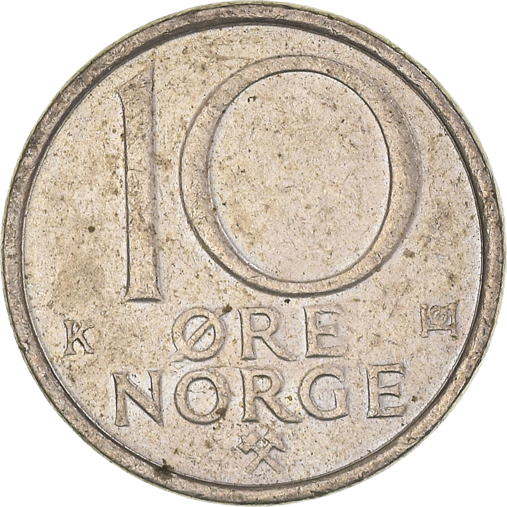 Moneda, Noruega, 10 Öre, 1987